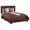 Monarch Specialties Bed, Full Size, Platform, Bedroom, Frame, Upholstered, Pu Leather Look, Wood Legs, Brown I 5910F - alternate 1